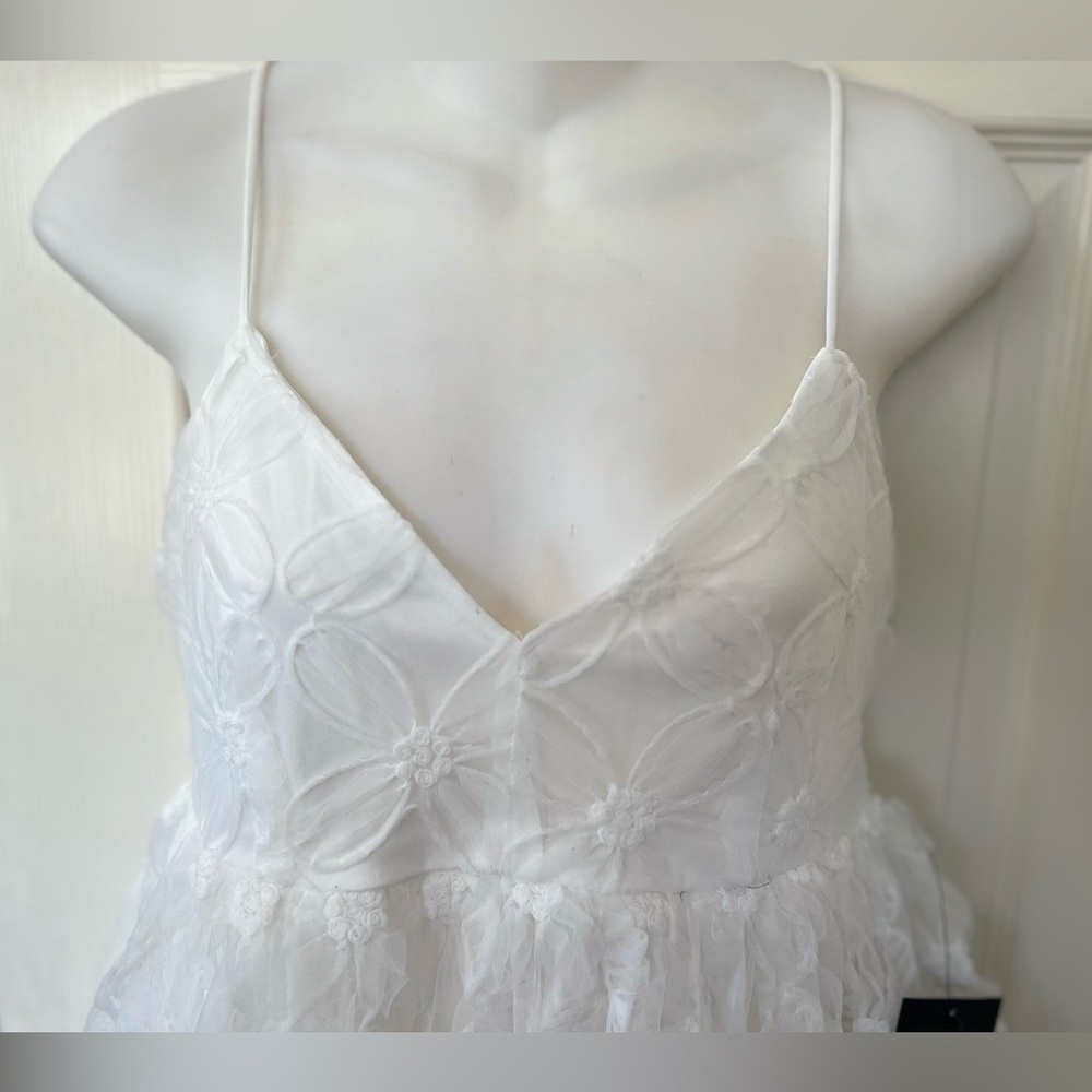 Lulu's Ivory Florql Tulle Midi Dress - Picture 12 of 12